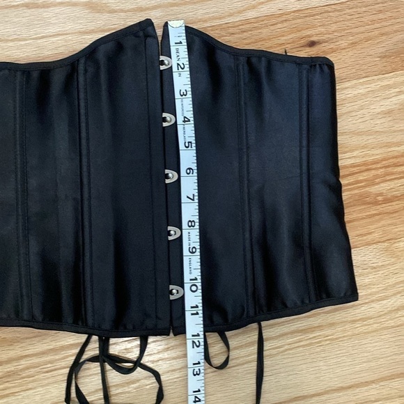 Alivila Y Corsette Boustiere Black Lace Up Satin Sexy Fancy Event Festival Sz XL - Picture 6 of 7